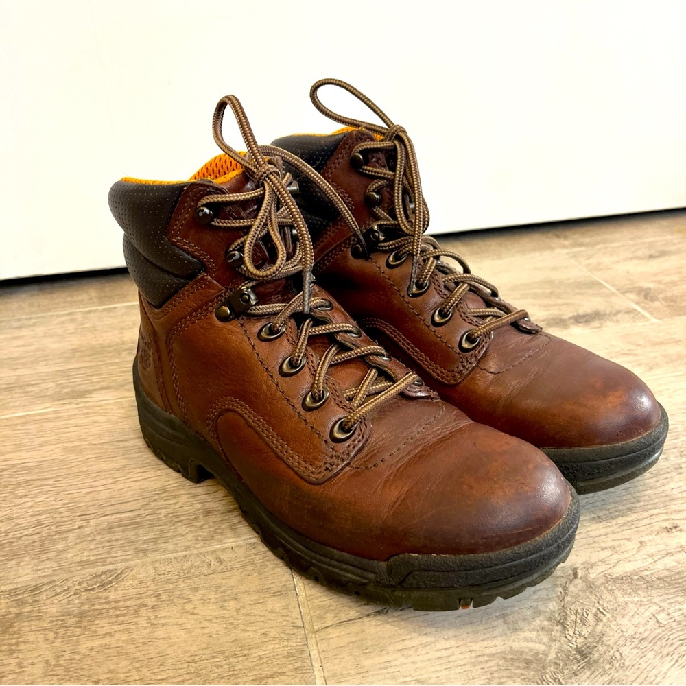 Timberland Pro Series Work Boots Women’s Size 7 Steel Toe Brown 55398 A3116